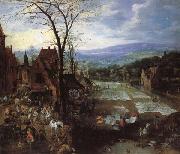 Joos de Momper A Flemish Market and Washing-Place oil painting